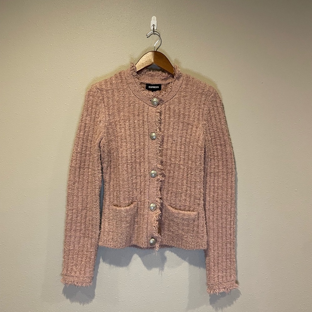Express Pink Knit/Tweed Jacket